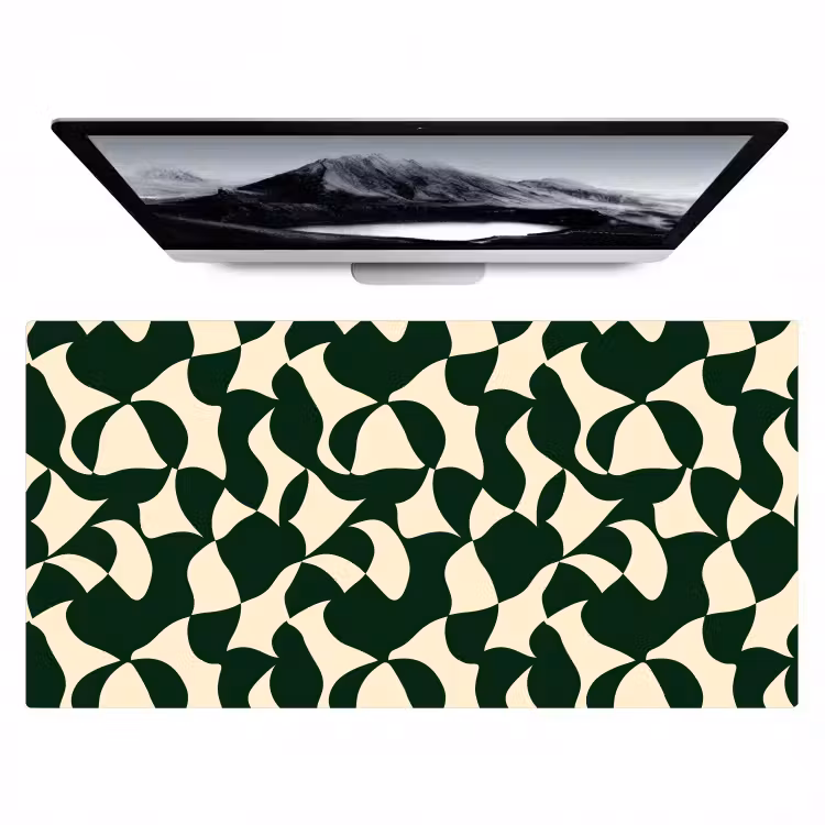 Bureau onderlegger - Groen - Organische vlakken - Crème — 1