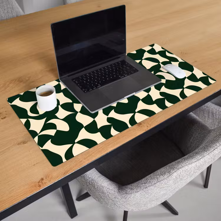 Bureau onderlegger - Groen - Organische vlakken - Crème — 3