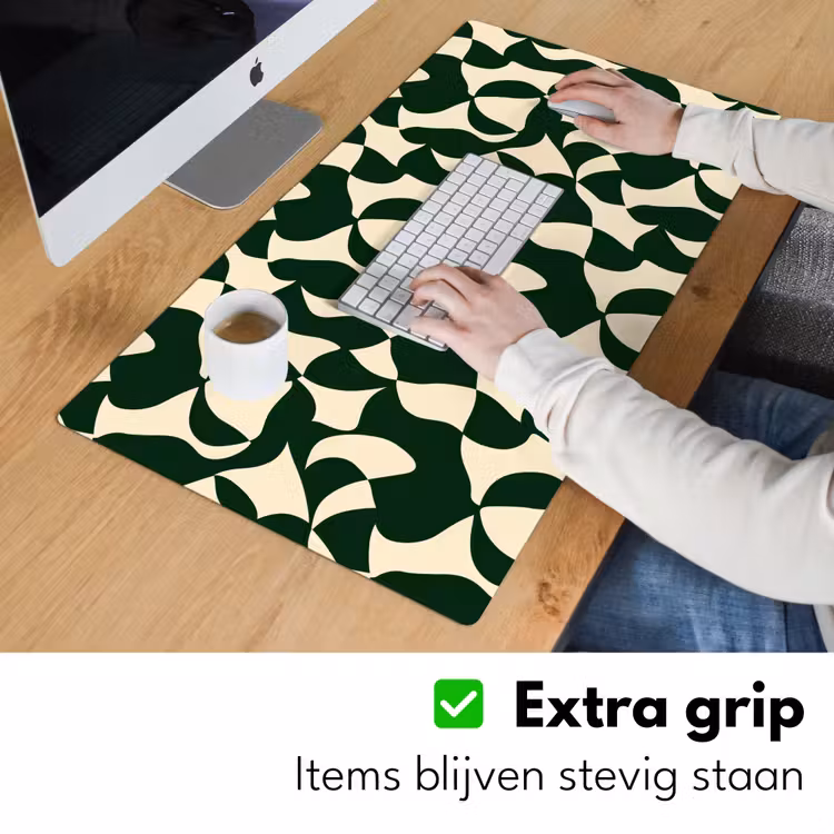 Bureau onderlegger - Groen - Organische vlakken - Crème — 6