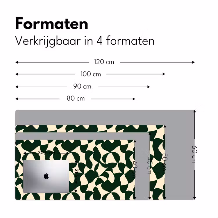 Bureau onderlegger - Groen - Organische vlakken - Crème — 8