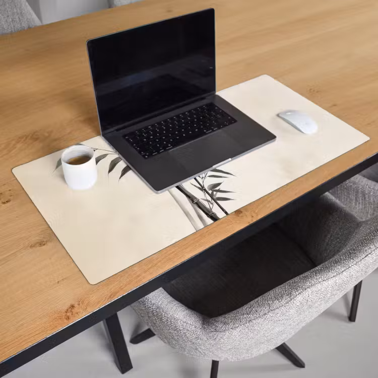 Bureau onderlegger - Japandi - Bamboe - Beige — 2
