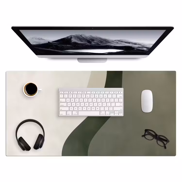 Bureau onderlegger - Japandi - Groen - Abstract - Modern — 3