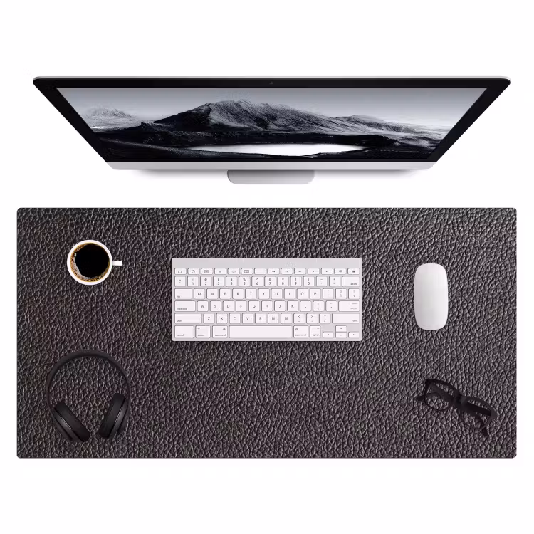 Bureau onderlegger - leer-lederlook-zwart-licht — 3