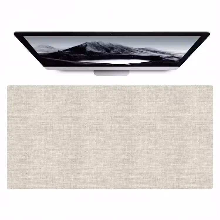Bureau onderlegger - Linnen - Textuur - Beige — 1