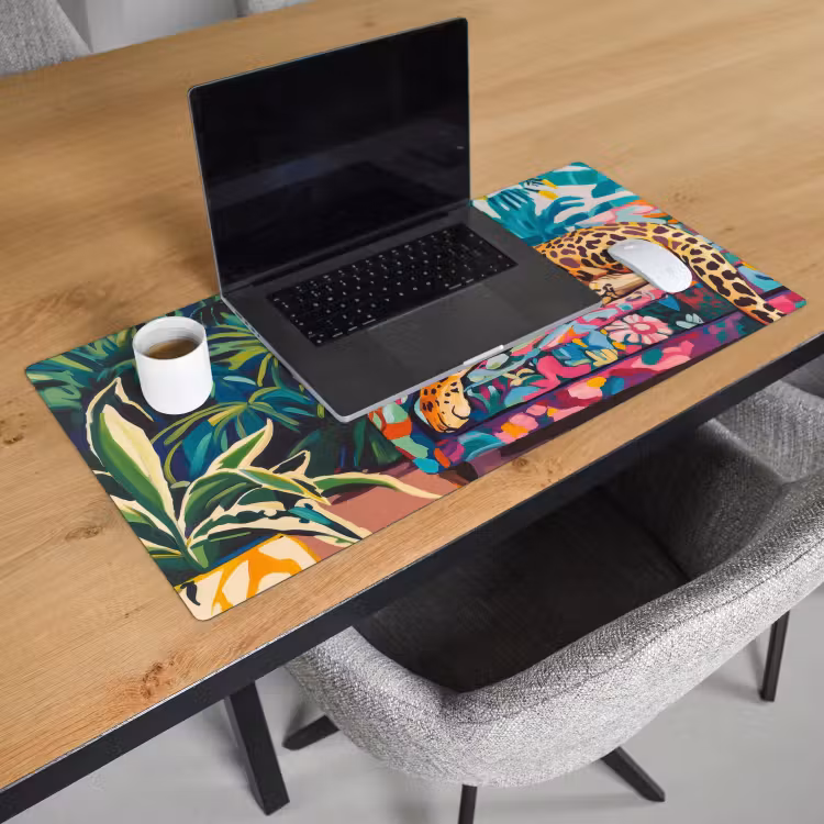 Bureau onderlegger - Luipaard - Kleurrijk - Tropisch — 2