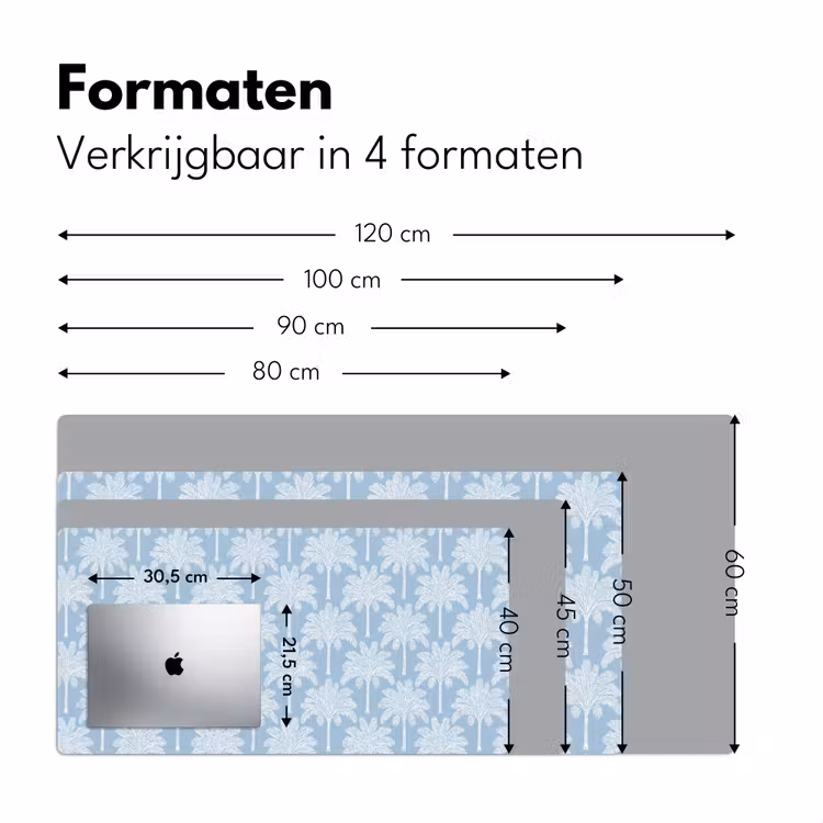 Bureau onderlegger - Palmboom - Modern - Blauw — 8