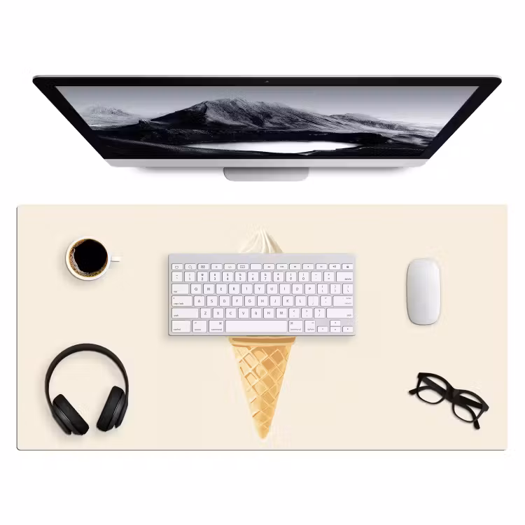 Bureau onderlegger - Softijs - Hoorntje - Wit — 3