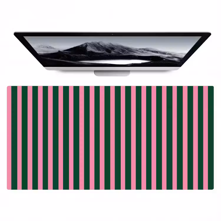 Bureau onderlegger - Verticale strepen - Groen - Roze — 1