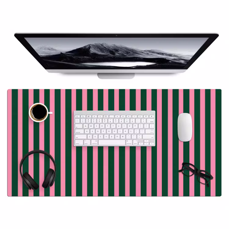 Bureau onderlegger - Verticale strepen - Groen - Roze — 4