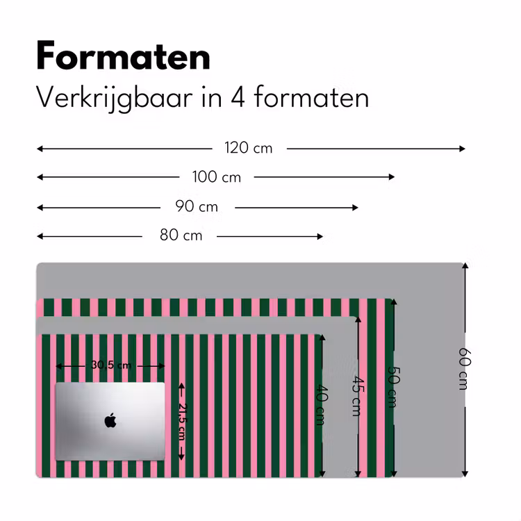 Bureau onderlegger - Verticale strepen - Groen - Roze — 8