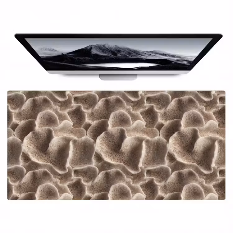 Bureau onderlegger - Waaiervorm - Beige - Vezel textuur — 1