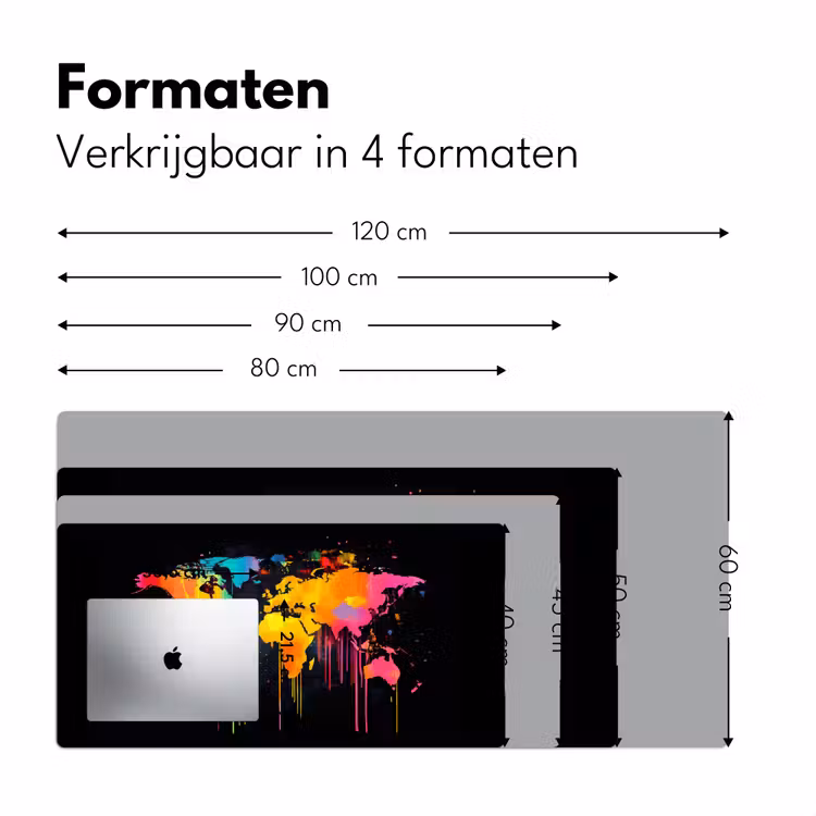 Bureau onderlegger - Wereldkaart - Verf - Kleurrijk - Graffiti - Wereld — 7