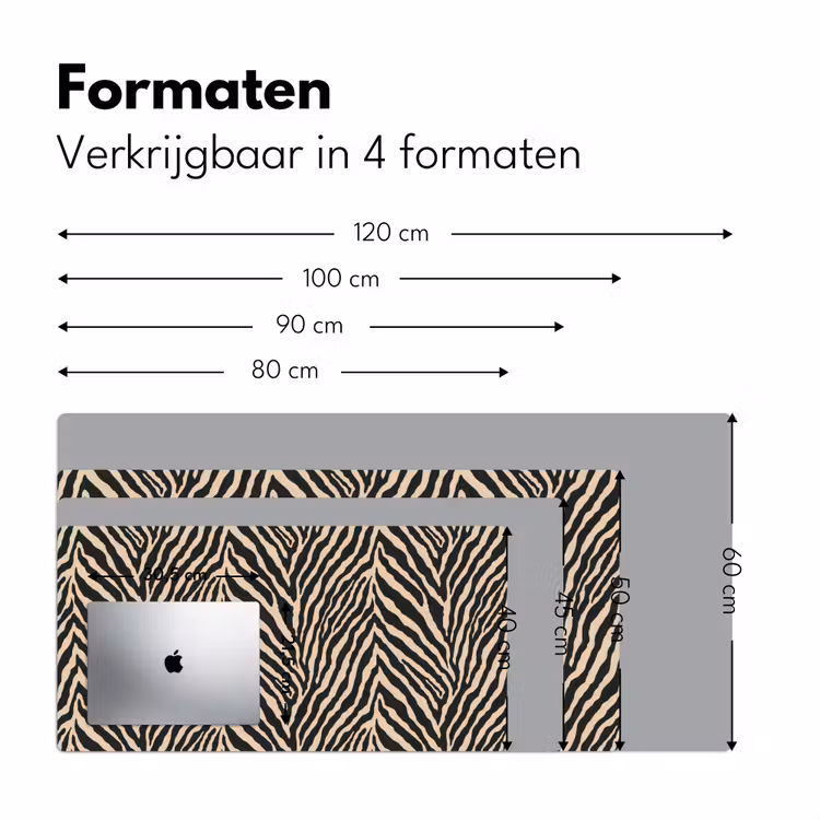 Bureau onderlegger - Zebra - Klassiek - Zwart — 8