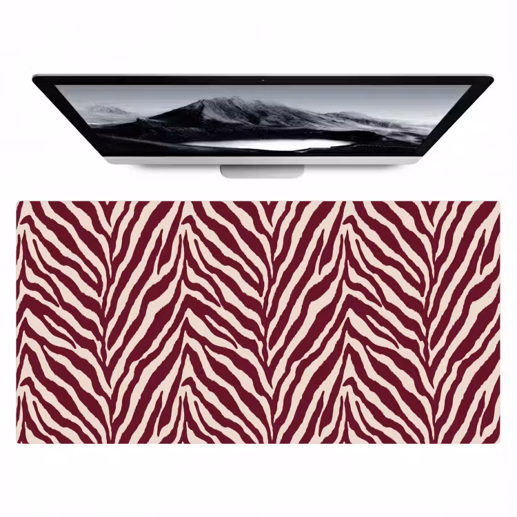 Bureau onderlegger - Zebra - Motief - Bordeaux - Rood — 1