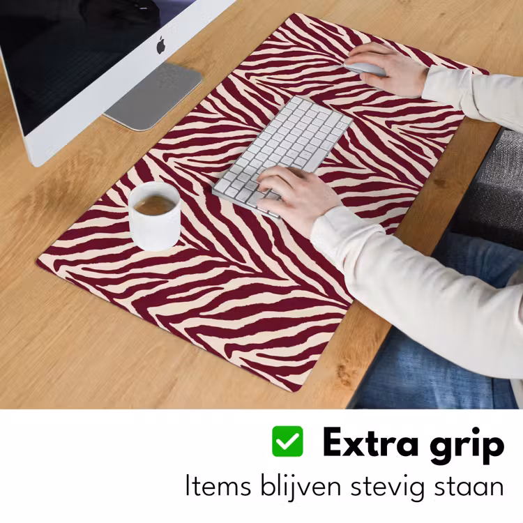 Bureau onderlegger - Zebra - Motief - Bordeaux - Rood — 6