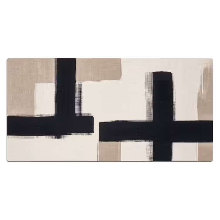 Bureau onderlegger - Zwart - Abstract - Japandi — 1