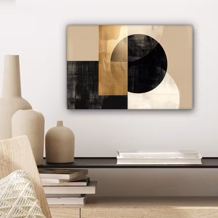 Canvas schilderij - Abstract - Goud - Zwart - Kunst — 5