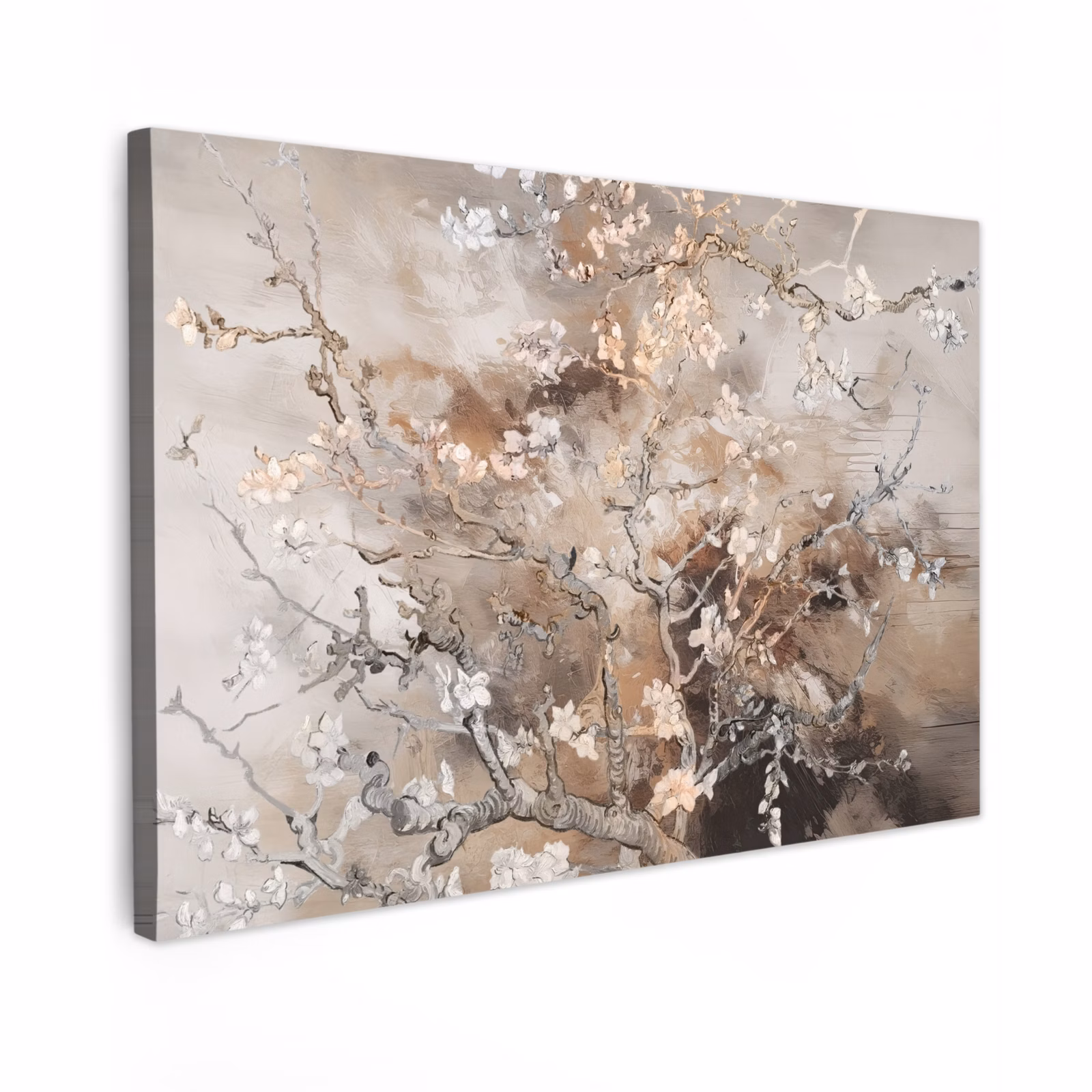 Canvas schilderij - Amandelbloesem - Kunst - Van Gogh - Beige - Abstract — 1