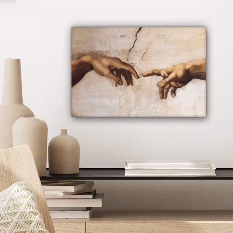 Canvas schilderij - Adam - Michelangelo - Schilderij - Creation of Adam — 5