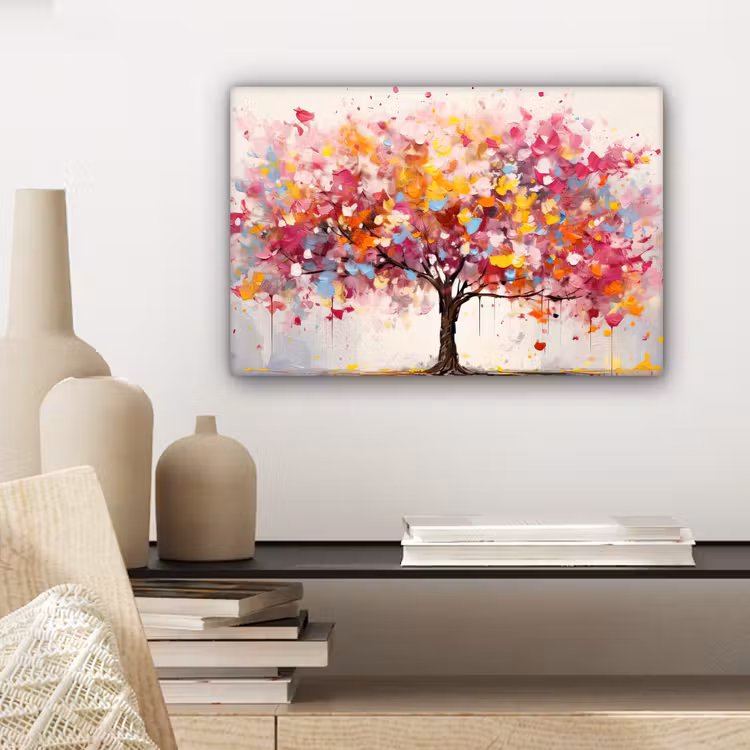 Canvas schilderij - Aquarel - Boom - Kunst - Abstract — 5