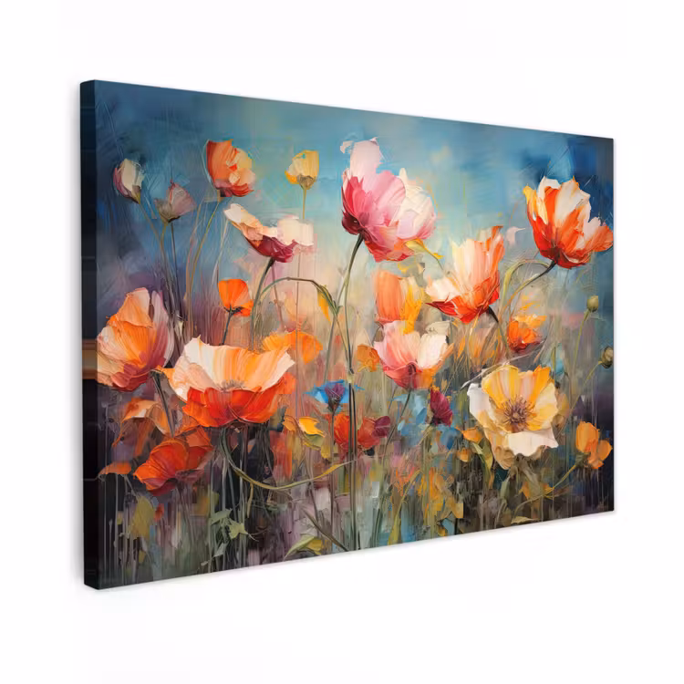 Canvas schilderij - Bloemen - Watercolor - Kunst - Botanisch - Natuur — 1