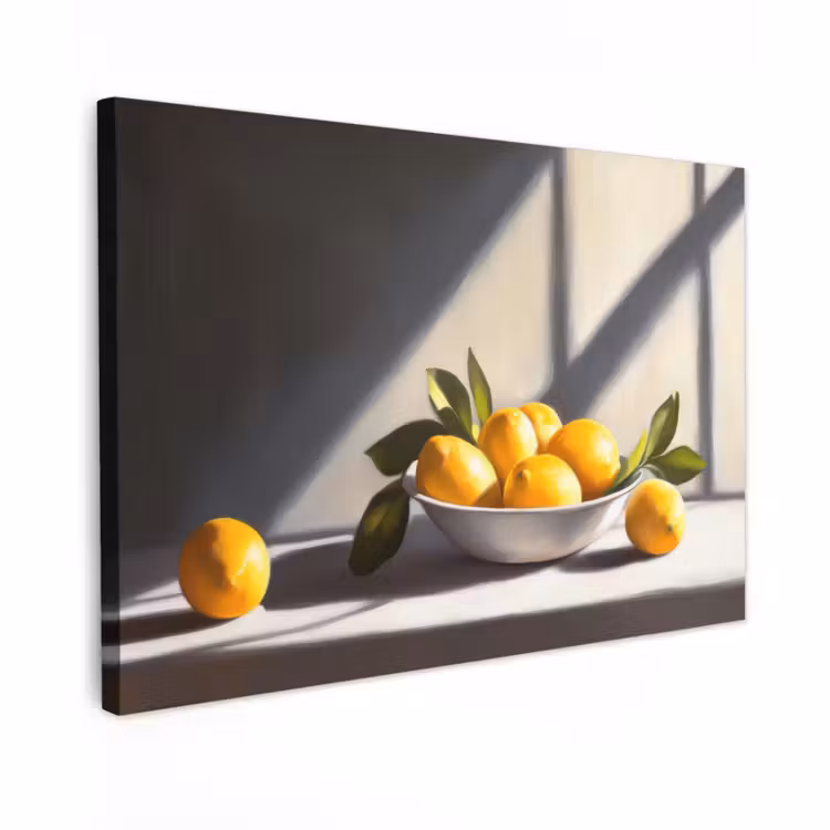 Canvas schilderij - Citroenen - Stilleven - Geel — 1