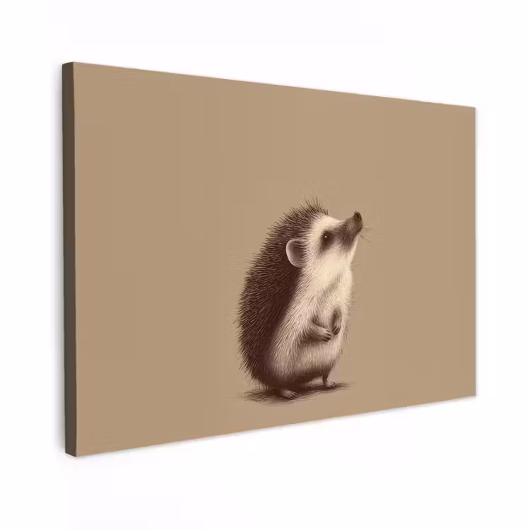 Canvas schilderij - Egel - Snuitje - Bruin - Stekels — 1