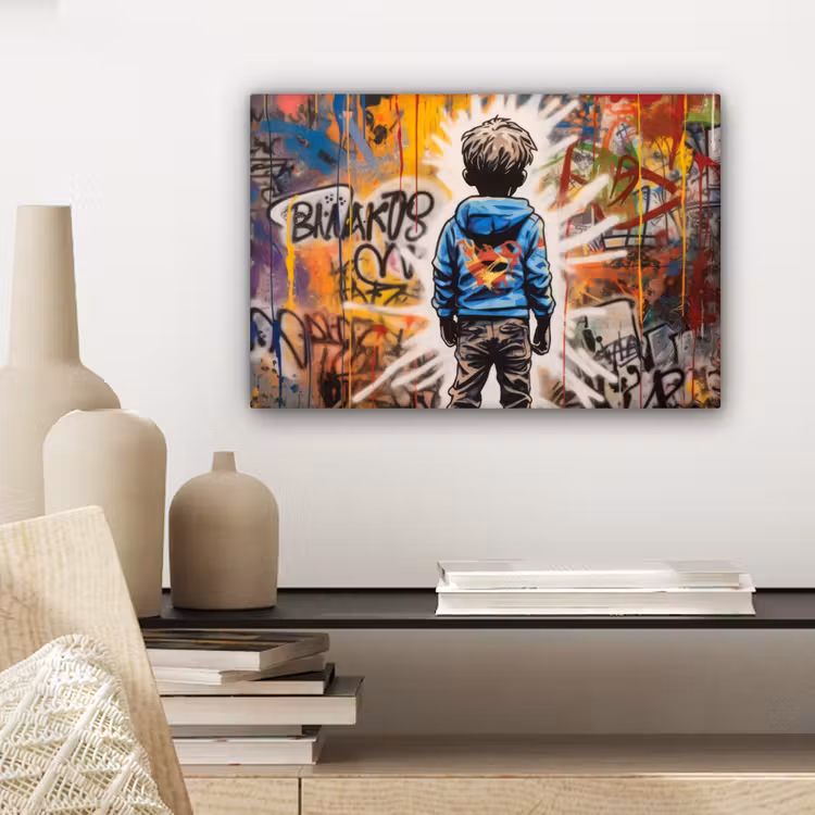 Canvas schilderij - Graffiti - Jongen - Kleuren - Kunst - Street Art — 5