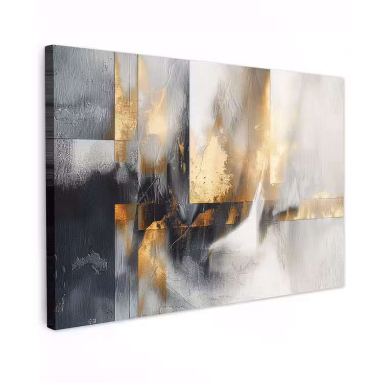 Canvas schilderij - Kunst - Goud - Zilver - Abstract — 1