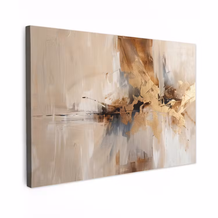 Canvas schilderij - Modern - Bruin - Abstract - Beige — 1