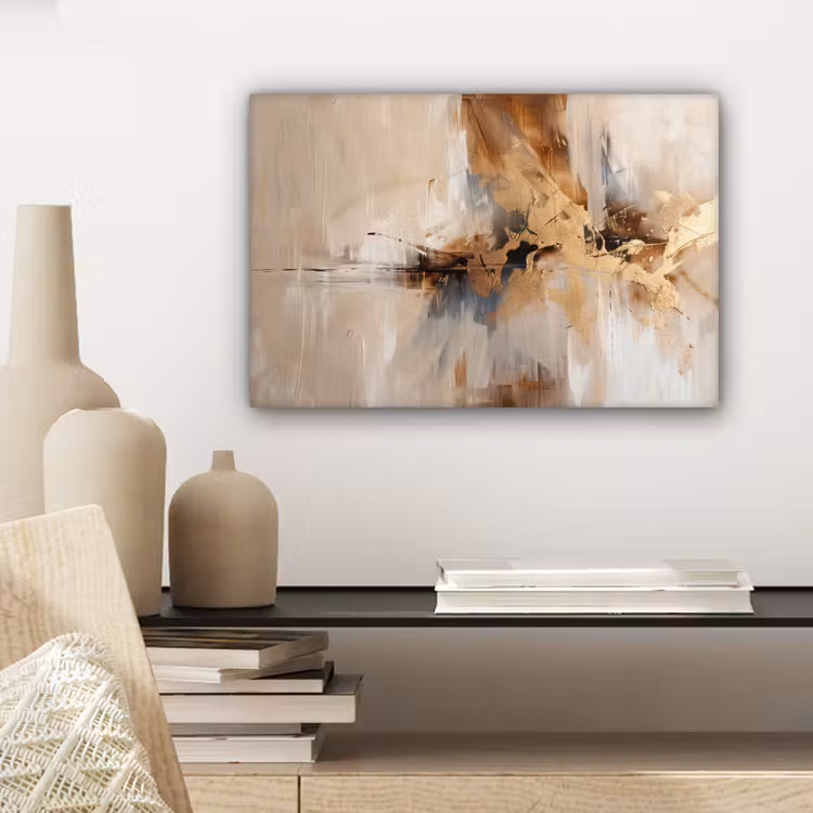 Canvas schilderij - Modern - Bruin - Abstract - Beige — 5