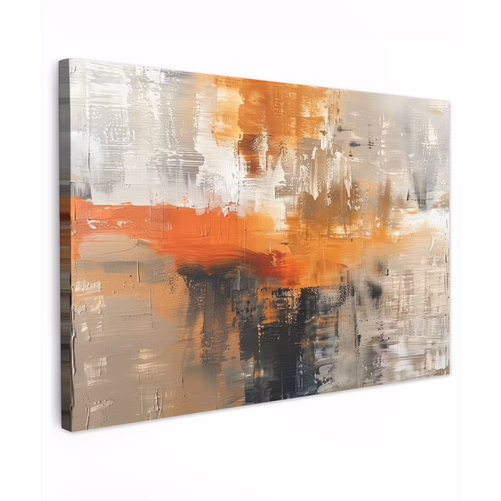 Canvas schilderij - Moderne kunst - Abstract - Goud - Grijs — 1