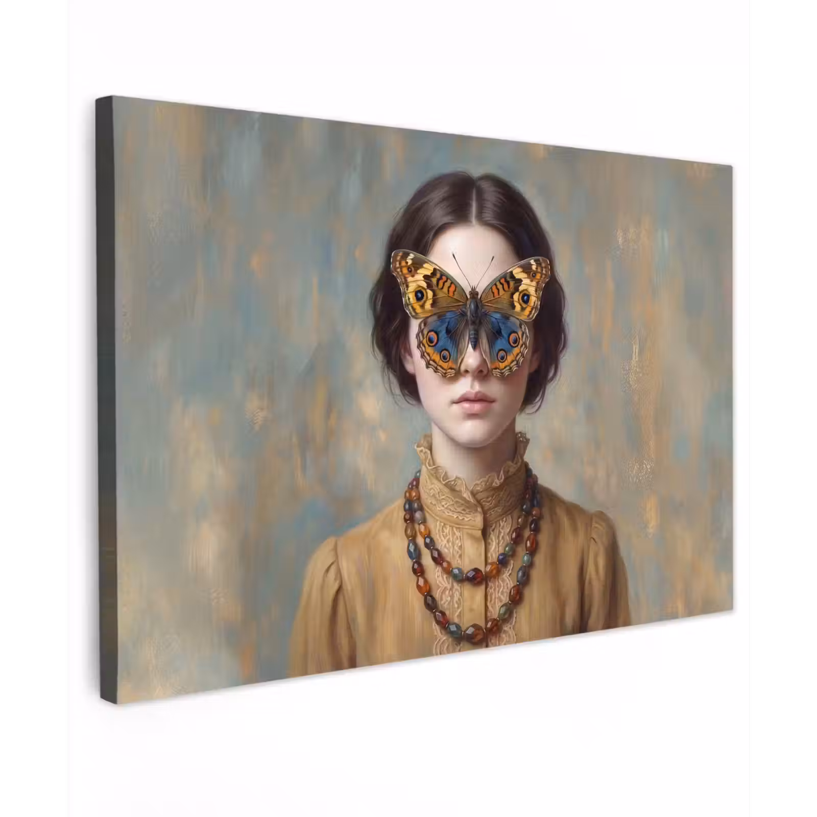 Canvas schilderij - Portret - Vlinder - Kleurrijk — 1
