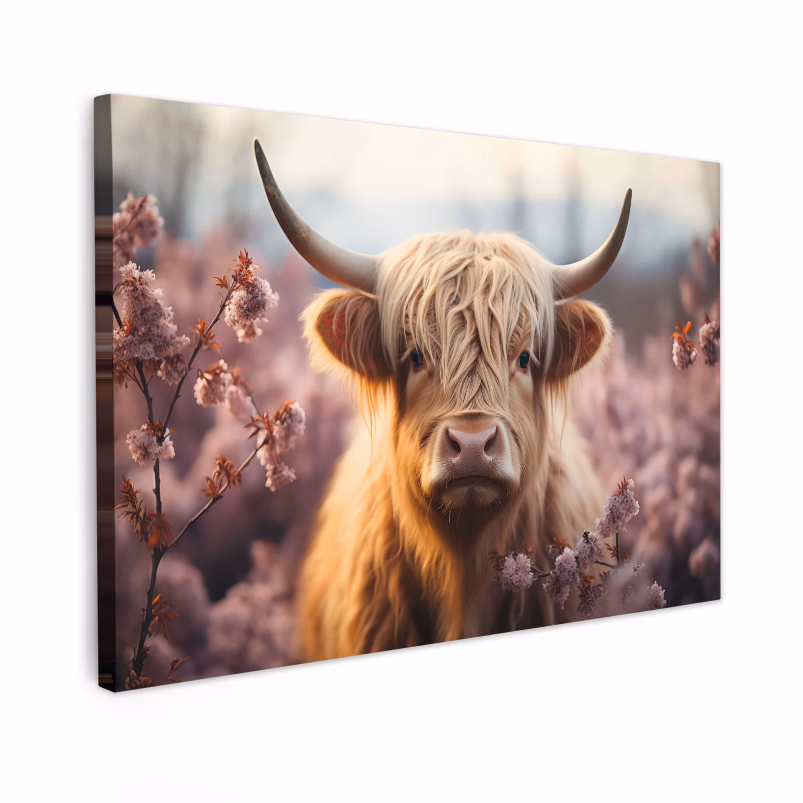 Canvas schilderij - Schotse hooglander - Lente - Hooglanden — 1