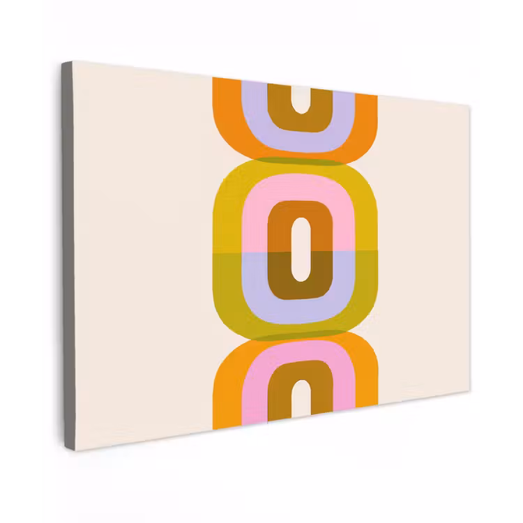 Canvas schilderij - Stapel - Vormen - Geblokt - Oranje — 1