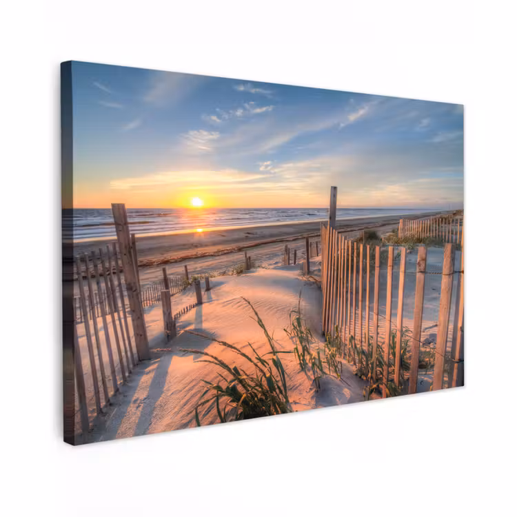 Canvas schilderij - Strand - Zee - Duin - Zonsondergang - Landschap — 1