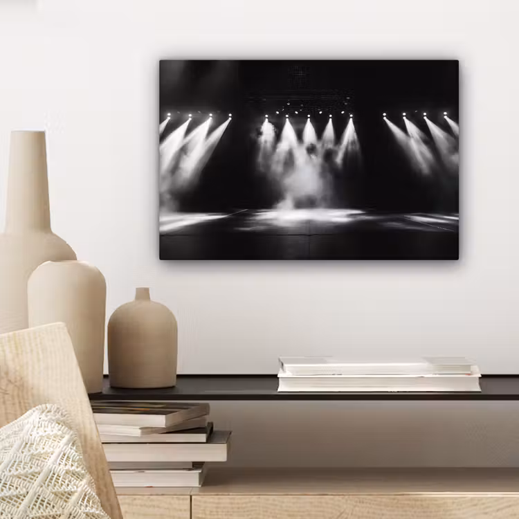 Canvas schilderij - Theaterzaal - Mist - Spotlights - Zwart — 5