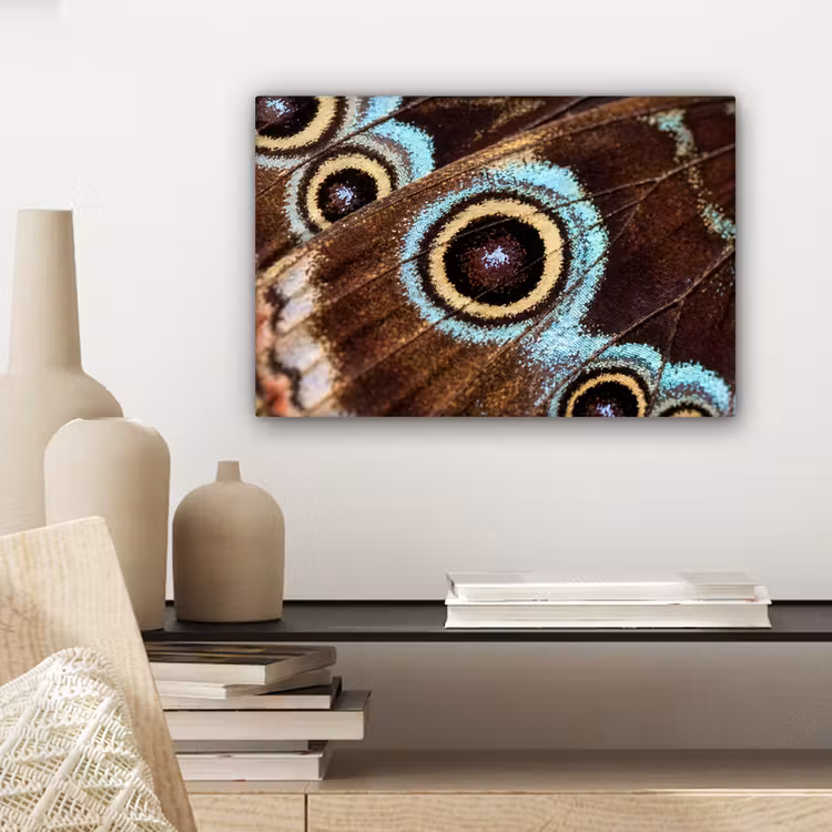 Canvas schilderij - Vleugels - Vlinder - Blauw — 5