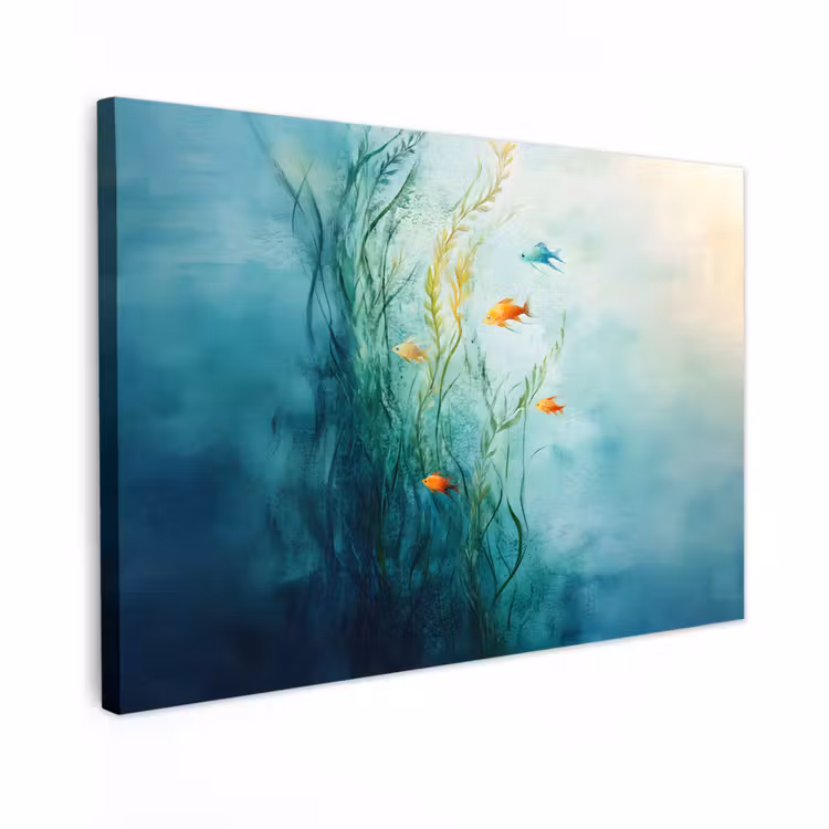 Canvas schilderij - Waterplanten - Vissen - Kleurrijk - Water — 1