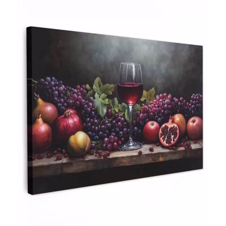 Canvas schilderij - Wijn - Fruit - Stilleven — 1