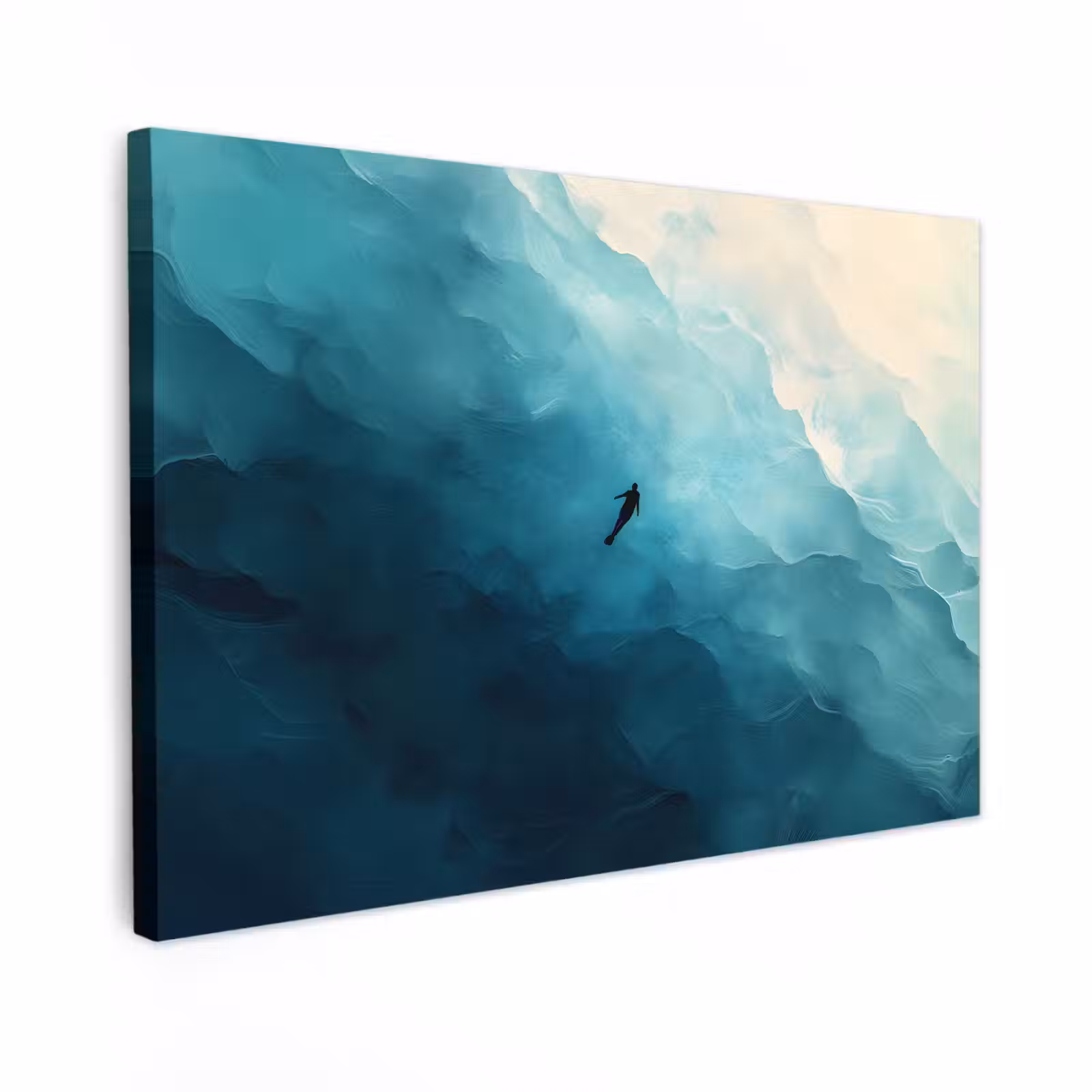 Canvas schilderij - Zee - Silhouet - Abstract - Blauw — 1