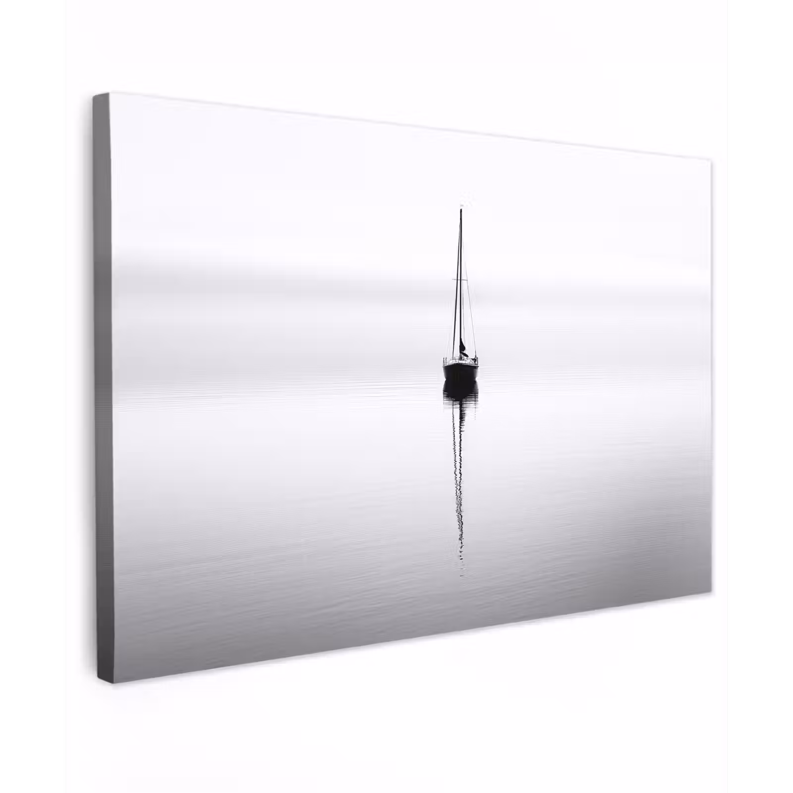 Canvas schilderij - Zeilboot - Zwart - Water - Silhouet — 1