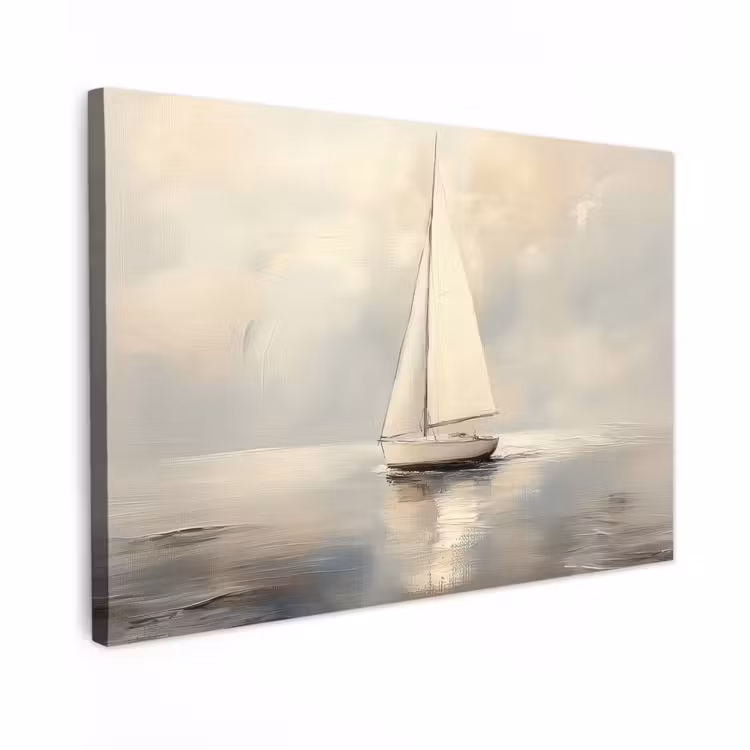 Canvas schilderij - Zeilschip - Zee - Bewolkt — 1