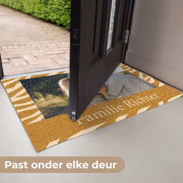 Gepersonaliseerde deurmat Familie – In – Muster – Tierprint – Foto — 6