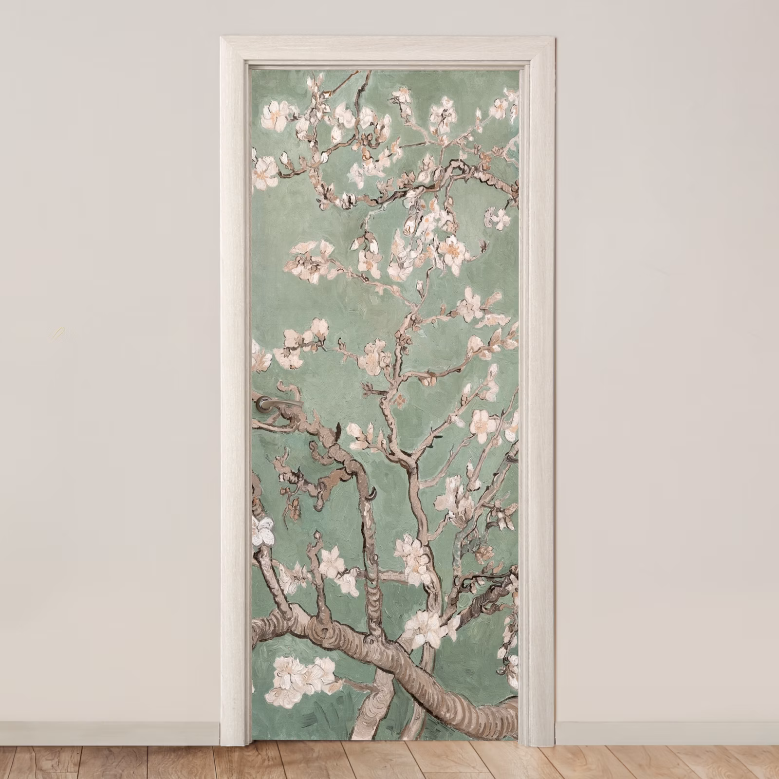 Deursticker - Amandelbloesem - Kunst - Van Gogh - Groen — 1
