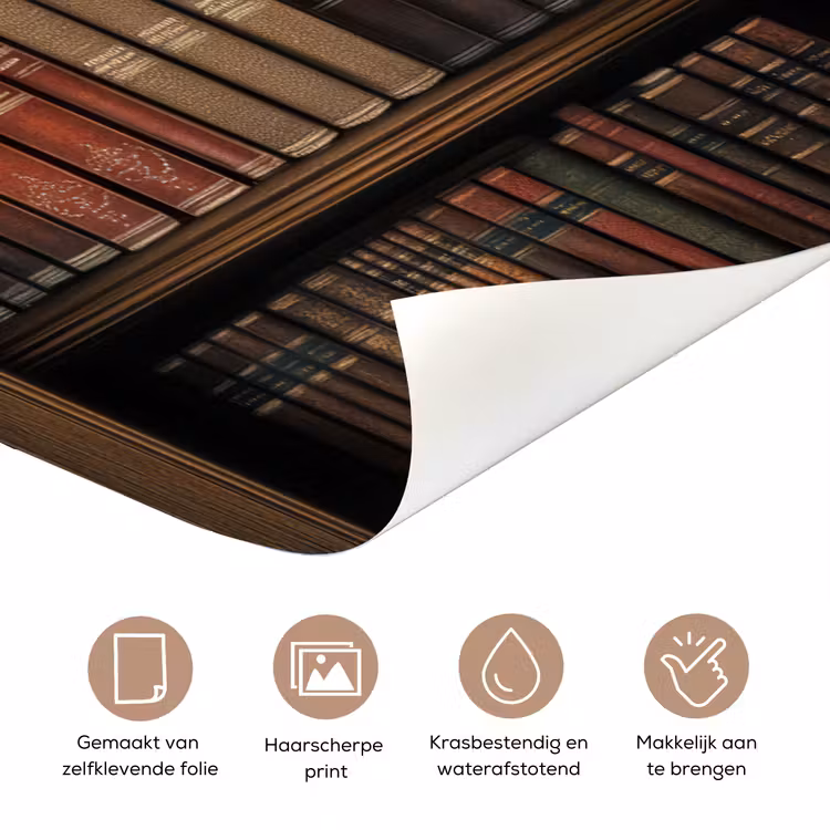 Deursticker - Boekenkast - Vintage - Bruin — 3