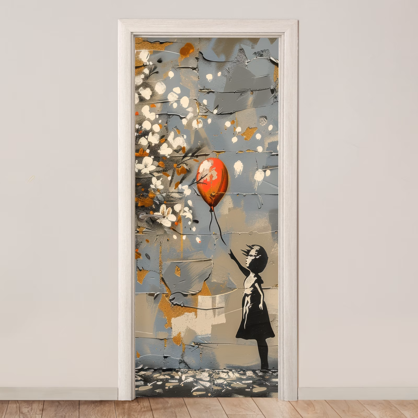 Deursticker - Boom - Graffiti - Banksy Style - Balloon Girl — 1