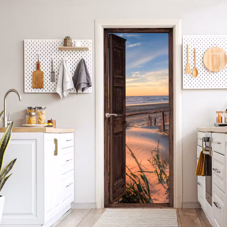 Deursticker - Doorkijk - Strand - Zee - Natuur - Duinen — 7
