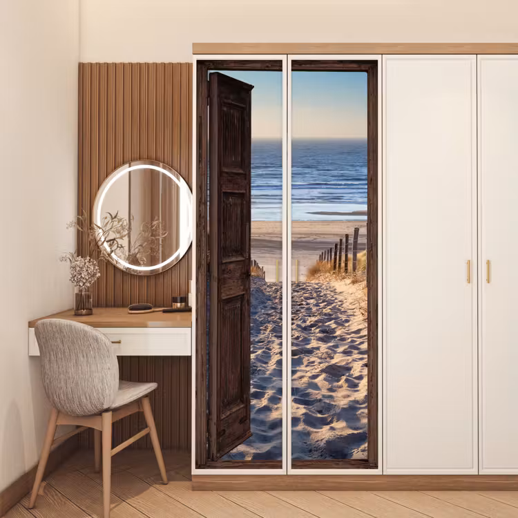 Deursticker - Doorkijk - Strand - Zee - Pad - Duinen — 5