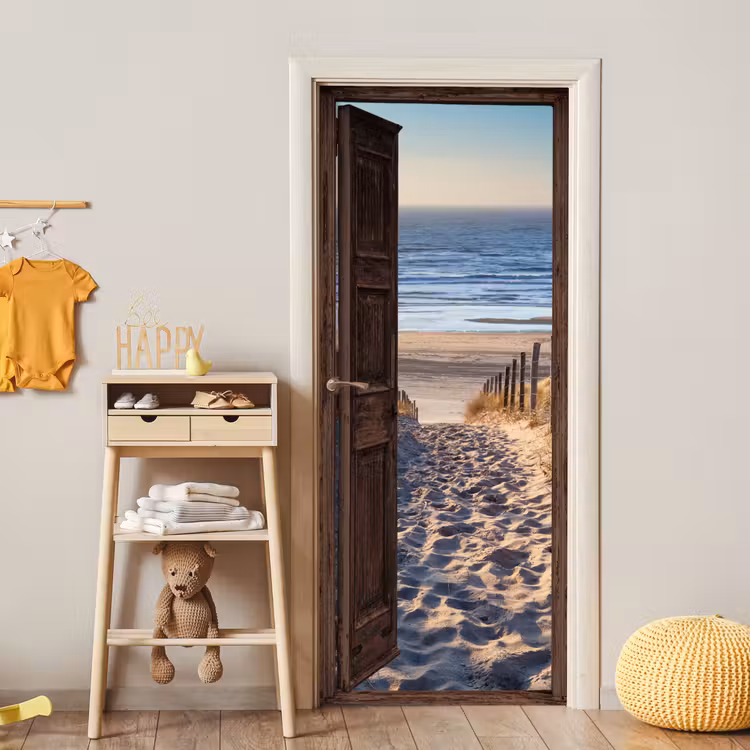 Deursticker - Doorkijk - Strand - Zee - Pad - Duinen — 6